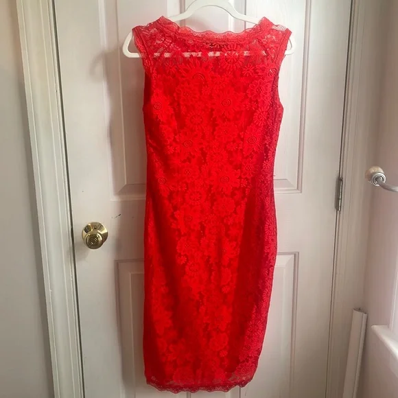stanzin | Dresses | Beautiful Red Lace Dress With Stretch Very Comfortable  And Eye Catching | Poshmark